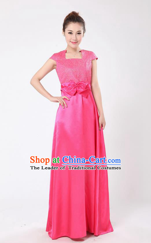 Chinese Classic Stage Performance Chorus Singing Group Dance Costumes, Chorus Competition Costume, Compere Costumes for Women