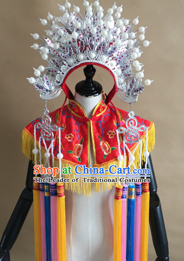 Silver Chinese Traditional Phoenix Coronet Opera Hat
