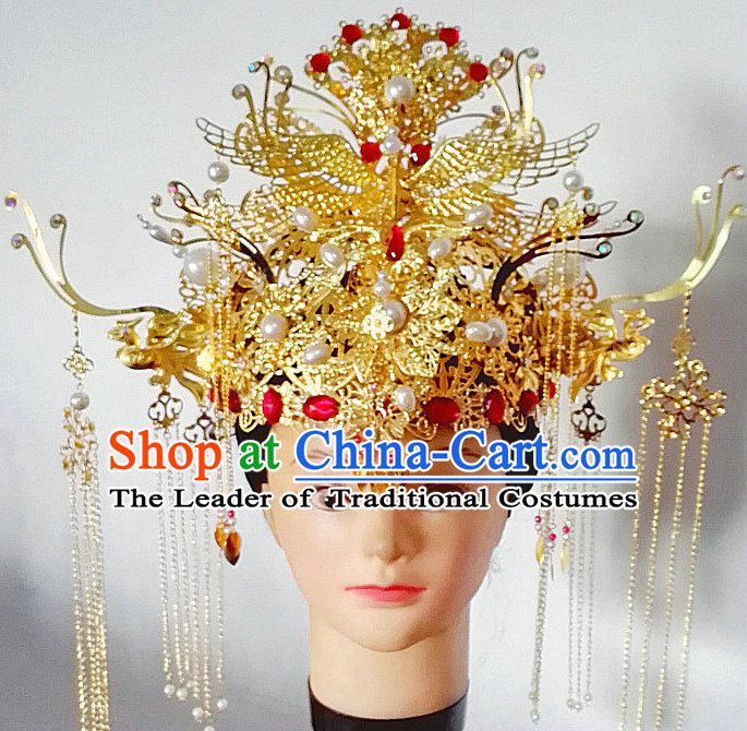 Chinese Golden Wedding Phoenix Crown / Traditional Wedding Hat ...