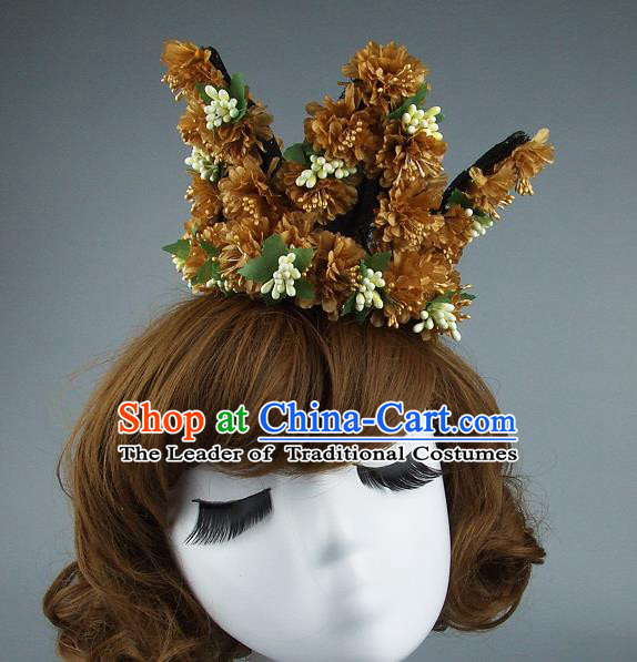 Top Performance Catwalks Headwear Halloween Cosplay Hair Accessories Mask headpiece