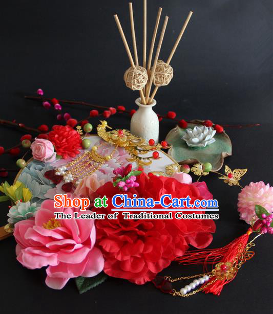 Traditional Handmade Chinese Ancient Classical Wedding Accessories Bride Wedding Flowers Roung Fan