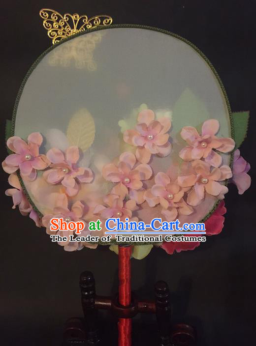 Traditional Handmade Chinese Ancient Classical Wedding Accessories Bride Wedding Flowers Roung Fan