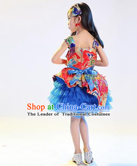 Traditional Chinese Yangge Fan Dancing Costume and Accessories