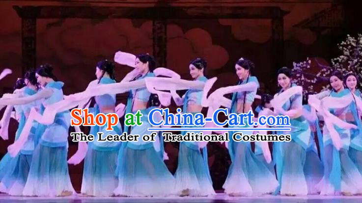 Traditional Chinese Yangge Fan Dancing Costume and Accessories