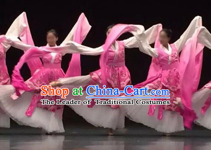 Traditional Chinese Yangge Fan Dancing Costume and Accessories