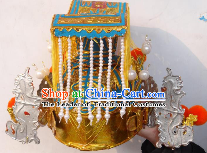 Traditional China Beijing Opera Costume Gifted Scholar Embroidered Robe and Hat Ancient Chinese Peking Opera props