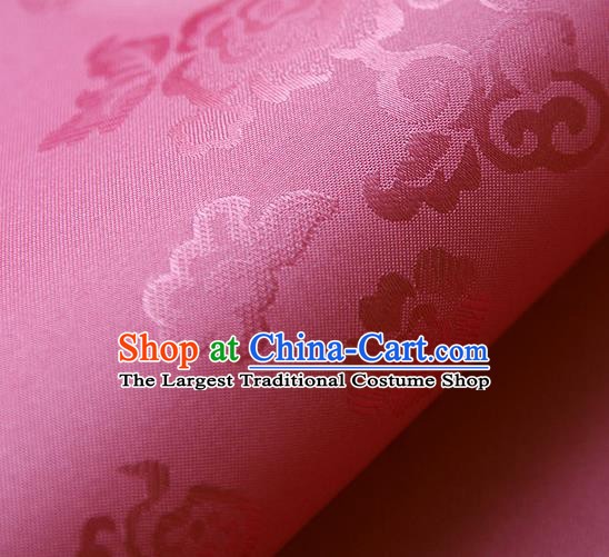 Traditional Asian Classical Pattern Rosy Brocade Cloth Drapery Korean Hanbok Palace Satin Silk Fabric