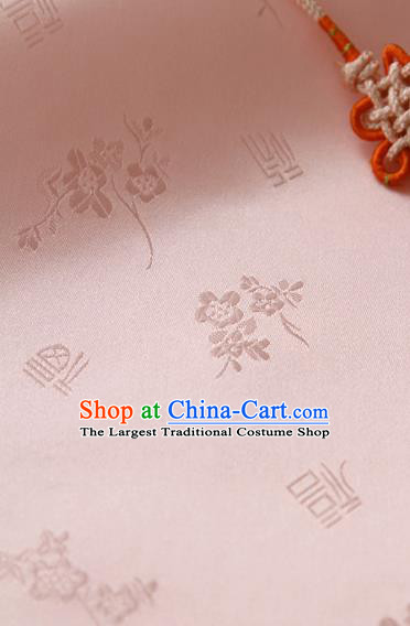 Traditional Asian Classical Pattern Pink Brocade Cloth Drapery Korean Hanbok Palace Satin Silk Fabric