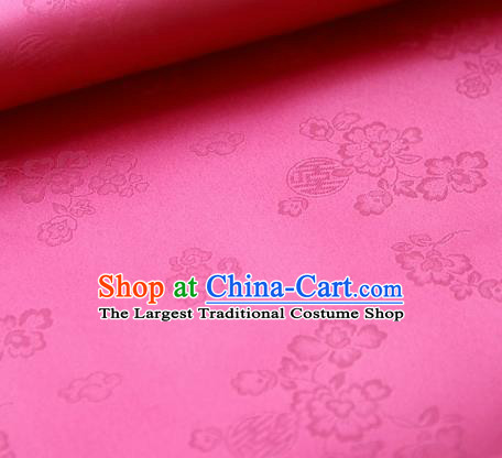 Asian Traditional Classical Pattern Rosy Brocade Cloth Drapery Korean Hanbok Palace Satin Silk Fabric