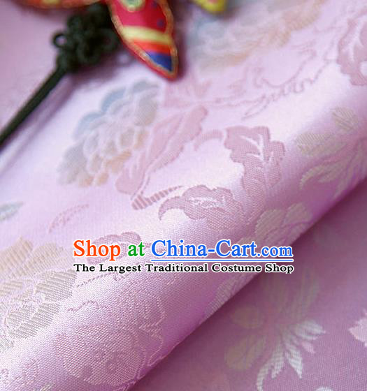 Asian Traditional Classical Pattern Pink Brocade Cloth Drapery Korean Hanbok Palace Satin Silk Fabric