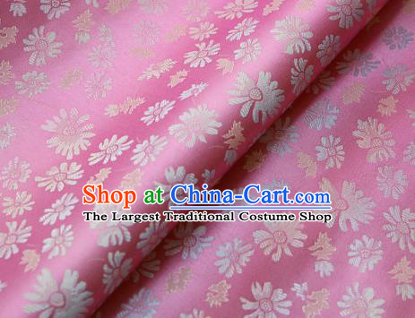 Asian Traditional Classical Pattern Pink Brocade Cloth Drapery Korean Hanbok Palace Satin Silk Fabric