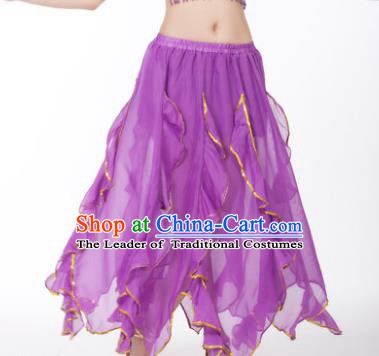 Purple Indian Dance Costumes and Hat for Women