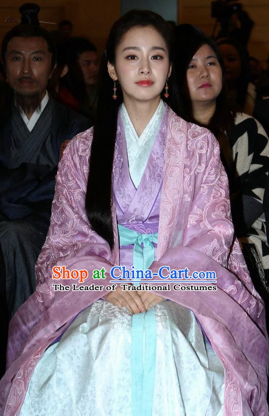 Chinese Ancient Wei and Jin Dynasties Nobility Lady Chi Xuan Wife of Wang Xizhi Replica Costume for Women