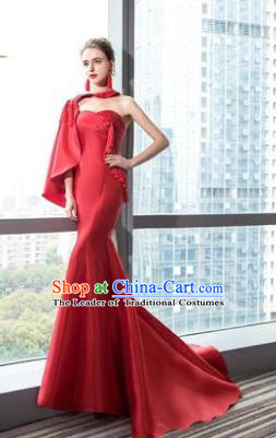 Top Grade Stage Performance Catwalks Costumes Wedding Dress Princess Full Dress Chorus Modern Fancywork Clothing