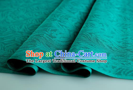 Traditional Chinese Classical Rohdea Pattern Design Green Silk Fabric Ancient Hanfu Dress Silk Cloth