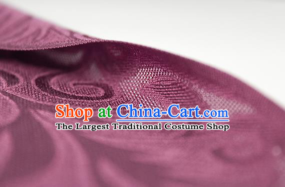 Traditional Chinese Classical Phoenix Flower Pattern Design Wine Red Silk Fabric Ancient Hanfu Dress Silk Cloth