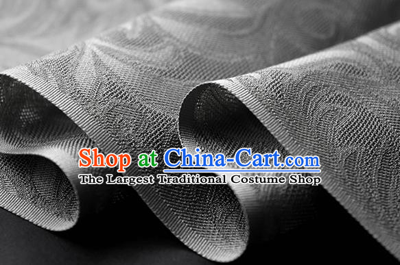 Traditional Chinese Classical Phoenix Flower Pattern Design Grey Silk Fabric Ancient Hanfu Dress Silk Cloth