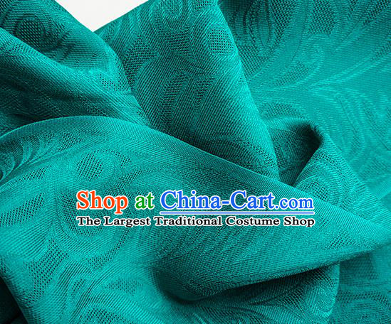 Traditional Chinese Classical Phoenix Flower Pattern Design Deep Green Silk Fabric Ancient Hanfu Dress Silk Cloth