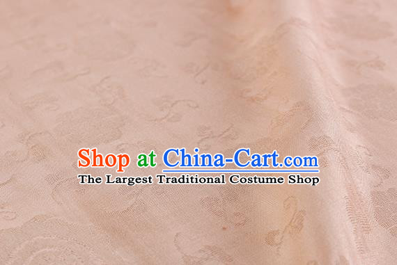 Traditional Chinese Classical Flower Pattern Design Light Orange Silk Fabric Ancient Hanfu Dress Silk Cloth