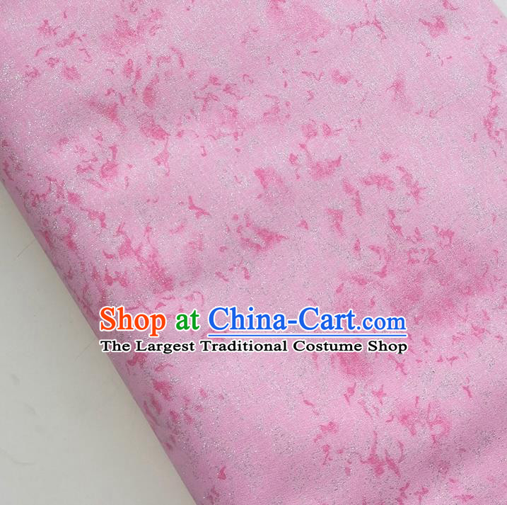 Traditional Chinese Classical Petals Pattern Deep Pink Brocade Fabric Ancient Hanfu Cheongsam Silk Cloth