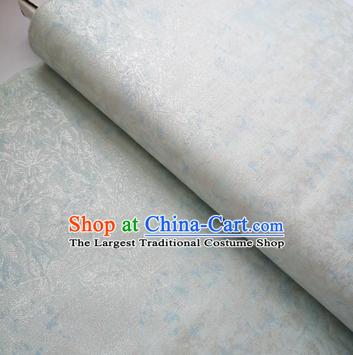 Traditional Chinese Cheongsam Classical Light Blue Pattern Brocade Fabric Ancient Hanfu Silk Cloth