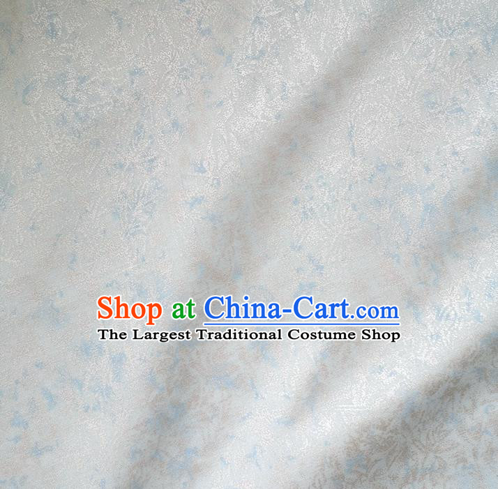 Traditional Chinese Cheongsam Classical Light Blue Pattern Brocade Fabric Ancient Hanfu Silk Cloth