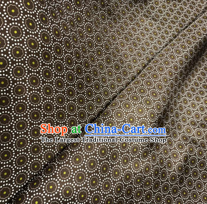 Chinese Classical Pattern Brown Silk Fabric Traditional Ancient Hanfu Dress Brocade Cloth