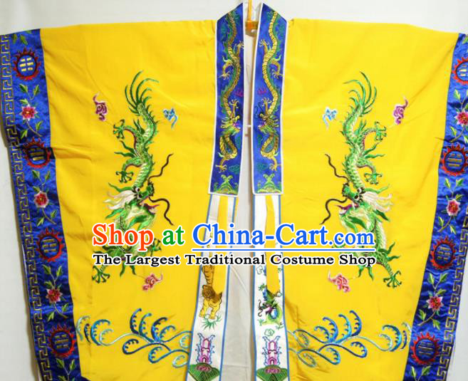 Traditional Chinese Beijing Opera Takefu Costume Ancient Taoist Priest Yellow Robe