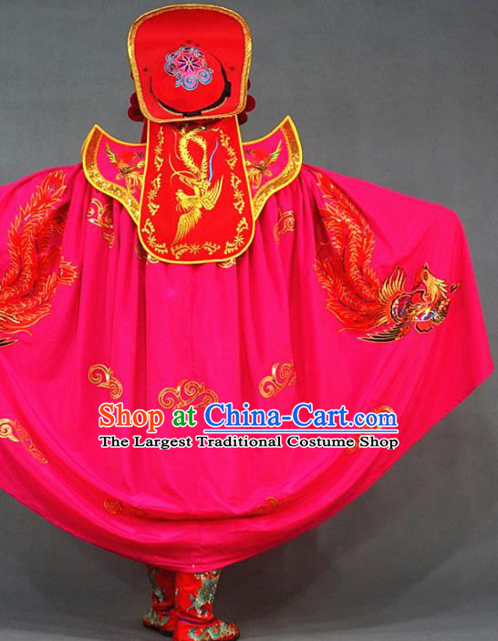 Chinese Traditional Sichuan Opera Face Changing Embroidered Rosy Costume Complete Set