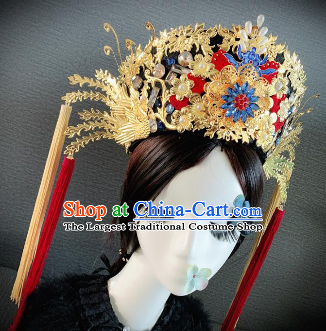 Traditional Chinese Ancient Palace Queen Cloisonne Phoenix Coronet ...