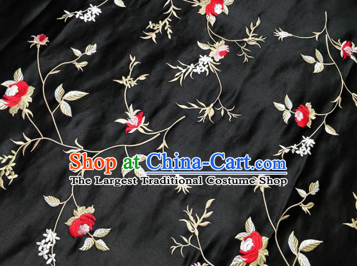 Traditional Chinese Classical Cirrus Pattern Design Fabric Black Brocade Tang Suit Satin Drapery Asian Silk Material
