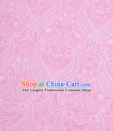 Asian Chinese Fabric Pink Satin Classical Loguat Pattern Design Brocade Traditional Drapery Silk Material