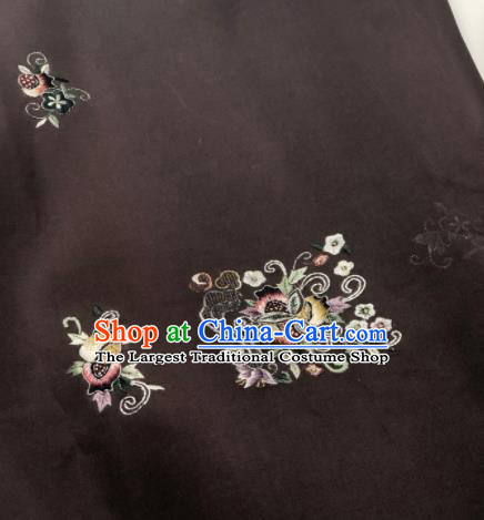 Traditional Chinese Embroidered Black Silk Fabric Classical Pattern Design Brocade Fabric Asian Satin Material