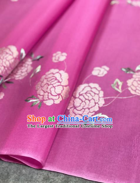 Traditional Chinese Silk Fabric Classical Embroidered Pattern Design Lilac Brocade Fabric Asian Satin Material