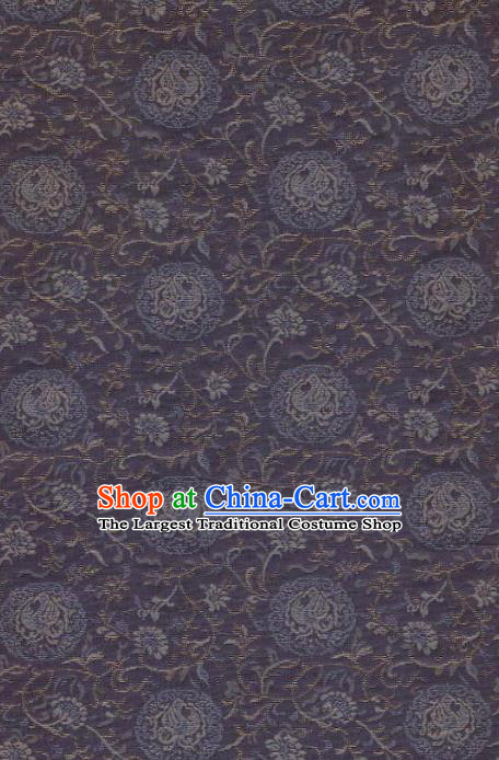 Japanese Traditional Kimono Classical Phoenix Pattern Purple Brocade Asian Japan Satin Drapery Silk Fabric