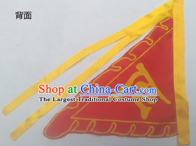 Chinese Traditional Red Triangular Flag Dragon Boat Competition Embroidered Flag