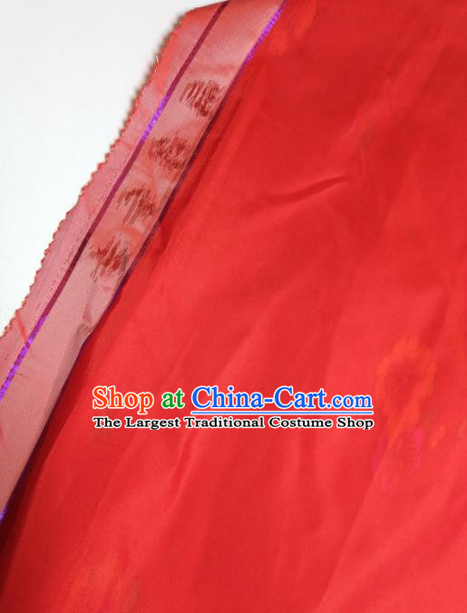 Asian Chinese Traditional Pattern Design Red Silk Fabric China Hanfu Silk Material