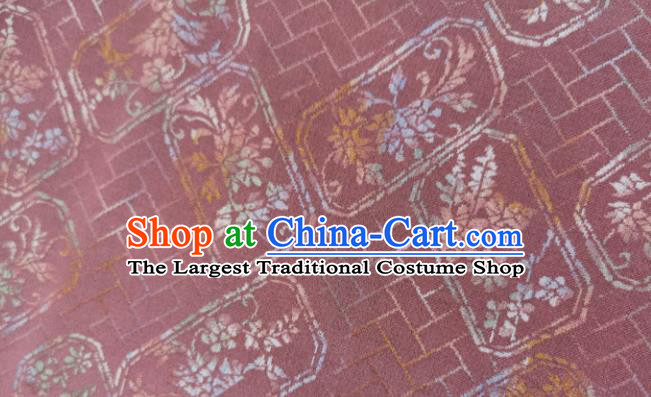 Chinese Traditional Classical Pattern Design Deep Pink Silk Fabric Asian China Cheongsam Silk Material