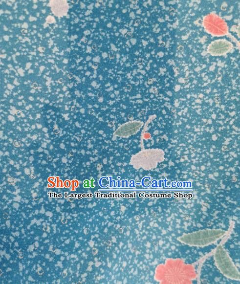Chinese Traditional Classical Pattern Design Blue Silk Fabric Asian China Cheongsam Silk Material