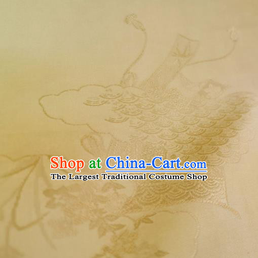 Chinese Traditional Classical Pattern Design Yellow Silk Fabric Asian China Cheongsam Silk Material