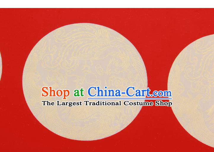 Traditional Chinese Classical Dragon Phoenix Pattern Red Scroll Paper Handmade Calligraphy Seven Characters Couplet Xuan Paper Craft