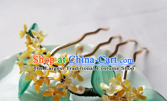 Chinese Classical Fragrans Hair Comb Hanfu Hair Accessories Handmade Ancient Princess Flowers Hairpins for Women