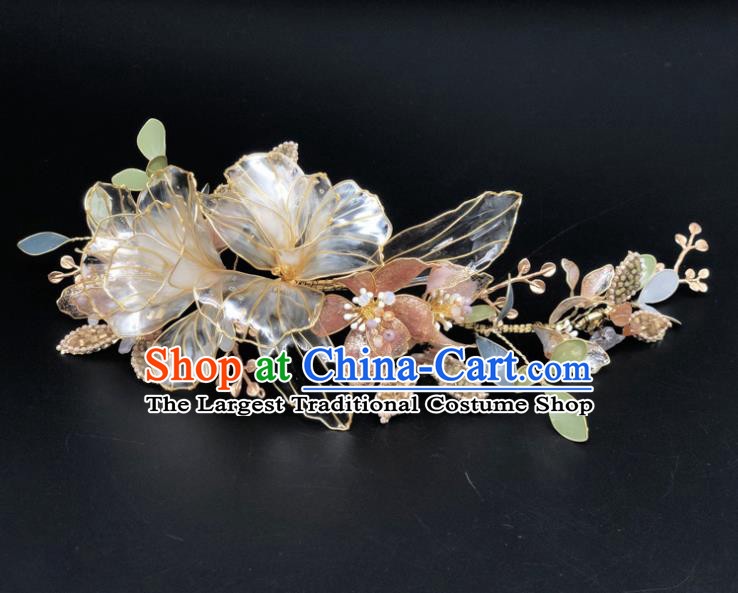 Chinese Classical Wedding Hair Sticks Handmade Hair Accessories Ancient Bride Flowers Hairpins Complete Set