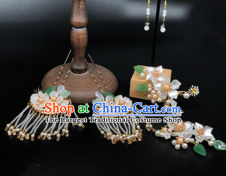 Chinese Classical Wedding Hair Sticks Handmade Hair Accessories Ancient Bride Flowers Hairpins Complete Set