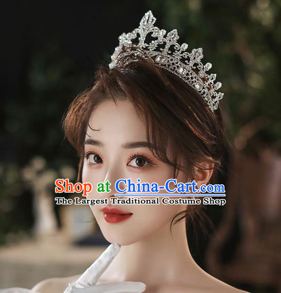 Handmade Baroque Bride Royal Crown Classical Jewelry Accessories European Princess Wedding Crystal Hair Accessories