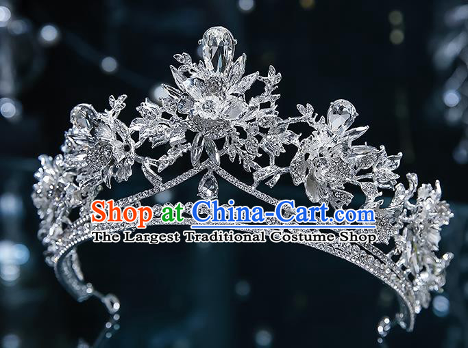 Handmade Baroque Wedding Bride Zircon Royal Crown Classical Jewelry Accessories European Princess Hair Accessories