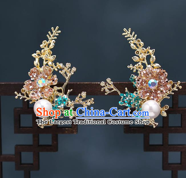 Chinese Handmade Classical Wedding Hair Accessories Ancient Bride Hairpins Green Dragonfly Phoenix Coronet Complete Set