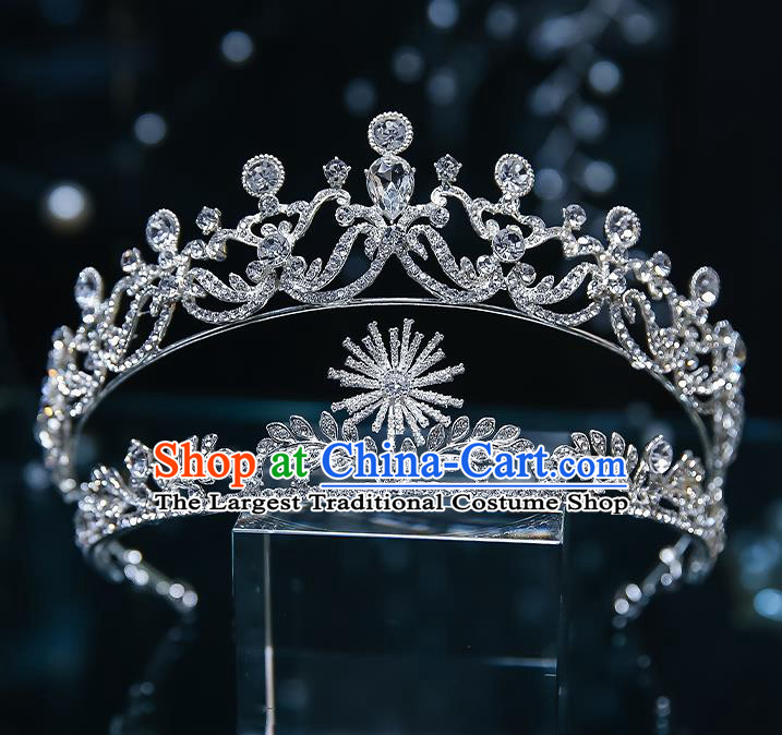 Handmade Baroque Bride Zircon Royal Crown Classical Jewelry Accessories European Princess Wedding Hair Accessories