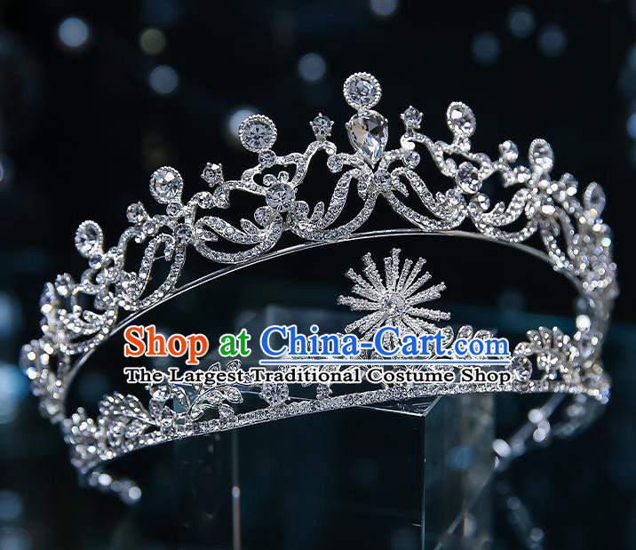 Handmade Baroque Bride Zircon Royal Crown Classical Jewelry Accessories European Princess Wedding Hair Accessories