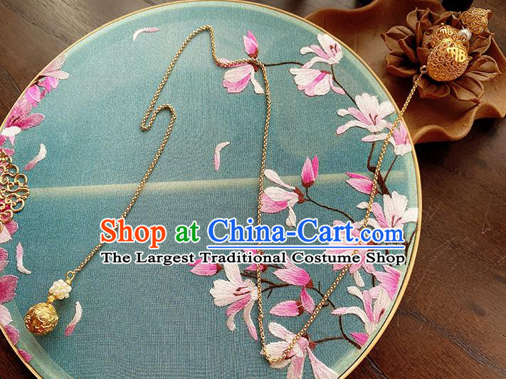 China Traditional Cheongsam Golden Gourd Brooch Classical Pendant Accessories